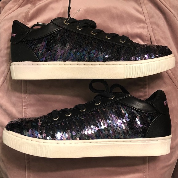 SZ 5, 7 Wmn Betsey Johnson Peacock Sequin sneakers - Picture 3 of 7